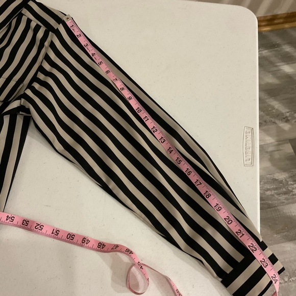 Vintage Yves St. Clair Button Up Blouse Black & Tan Striped Top Women’s Size 10 - Picture 5 of 14